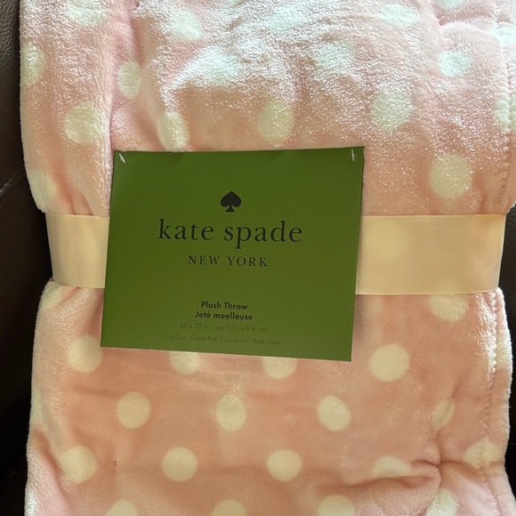kate spade Pink and White Plush Throw - Picture 3 of 7